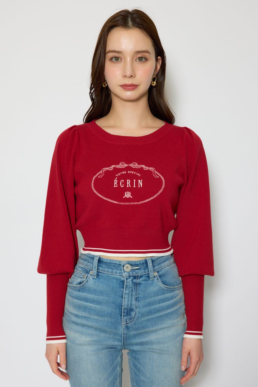 rienda「ロゴニットトップス」|ニット・セーター|