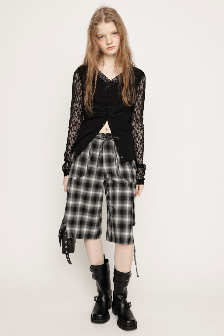 SLY「DAMAGE LACE CHECK MIDDLE パンツ」|その他|