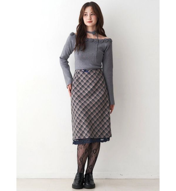 CALNAMUR「3Dローズチョーカー付きニット」|ニット・セーター|