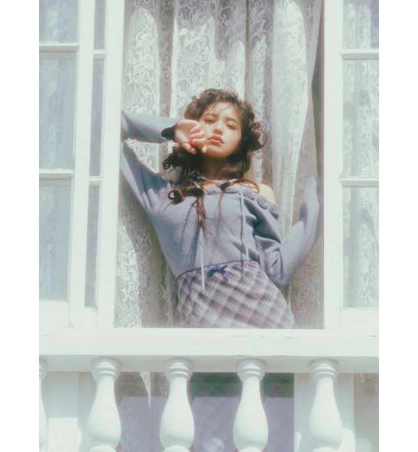 CALNAMUR「3Dローズチョーカー付きニット」|ニット・セーター|