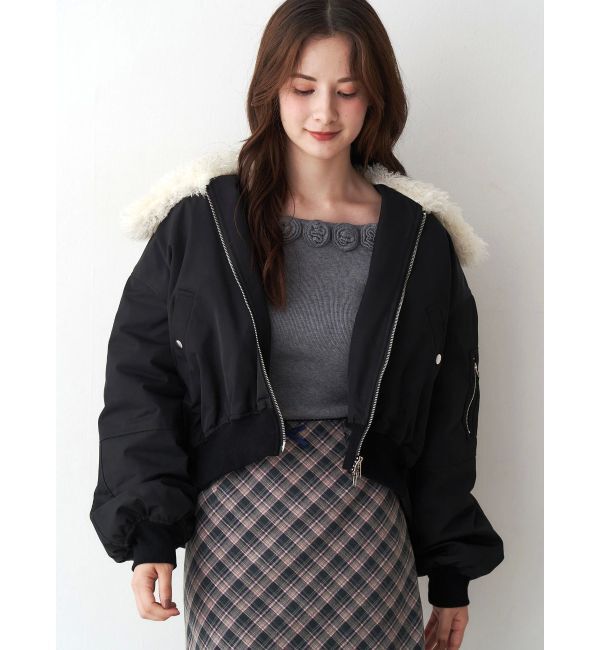 CALNAMUR「3Dローズチョーカー付きニット」|ニット・セーター|