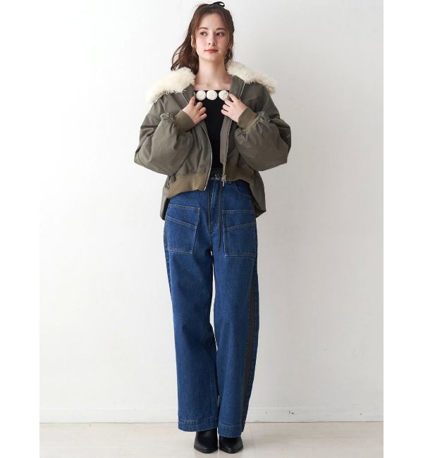 CALNAMUR「3Dローズチョーカー付きニット」|ニット・セーター|