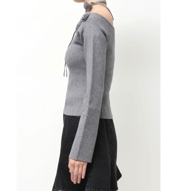 CALNAMUR「3Dローズチョーカー付きニット」|ニット・セーター|