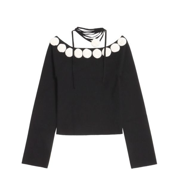 CALNAMUR「3Dローズチョーカー付きニット」|ニット・セーター|