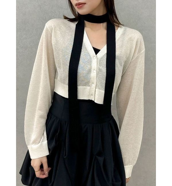 dazzlin「シアーカーデタイセットニット」|ニット・セーター|ベージュ
