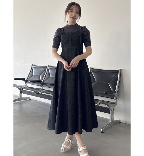 dazzlin「コンパクトギャザーシアーニットトップス」|ニット・セーター|