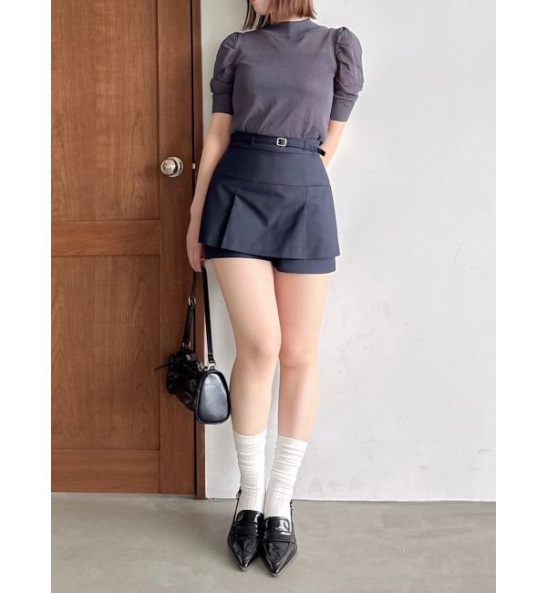 dazzlin「コンパクトギャザーシアーニットトップス」|ニット・セーター|