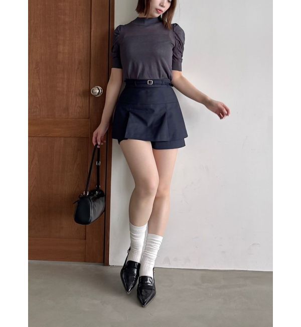 dazzlin「コンパクトギャザーシアーニットトップス」|ニット・セーター|