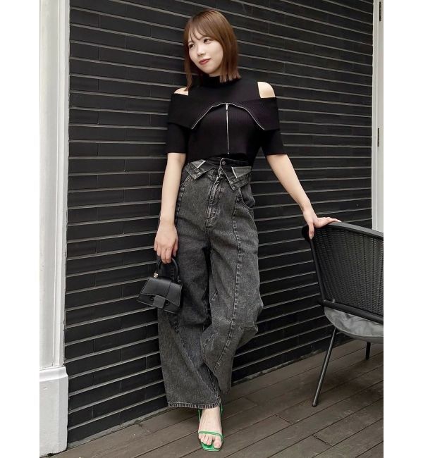 dazzlin「ビッグカラーレイヤードリブニット」|ニット・セーター|