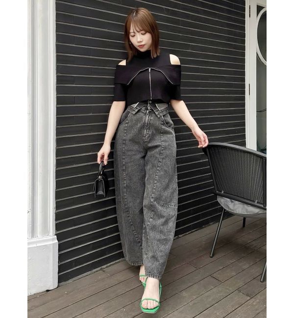 dazzlin「ビッグカラーレイヤードリブニット」|ニット・セーター|