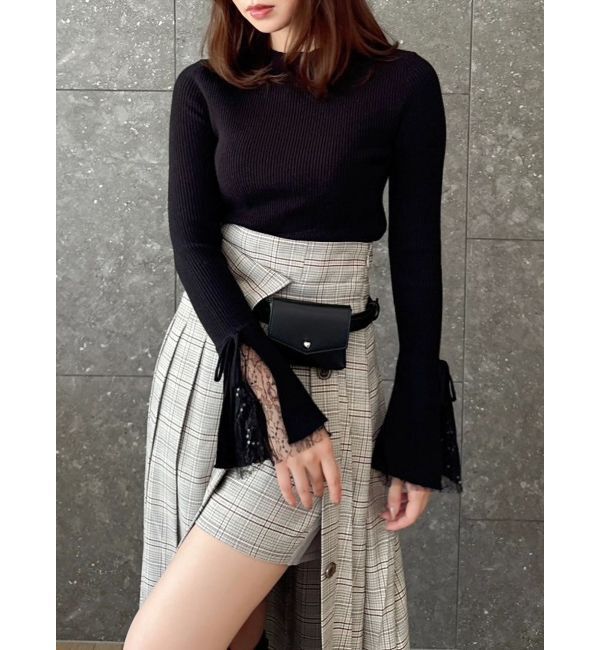 dazzlin「【追加生産分】ヘムレースリブニットトップス」|ニット・セーター|