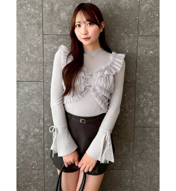 dazzlin「【追加生産分】ヘムレースリブニットトップス」|ニット・セーター|