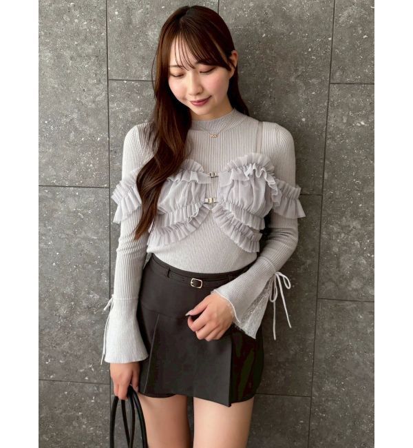 dazzlin「【追加生産分】ヘムレースリブニットトップス」|ニット・セーター|