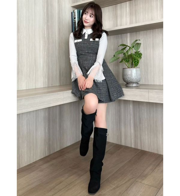 dazzlin「【追加生産分】ヘムレースリブニットトップス」|ニット・セーター|