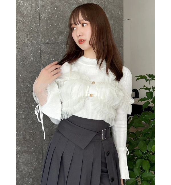 dazzlin「【追加生産分】ヘムレースリブニットトップス」|ニット・セーター|