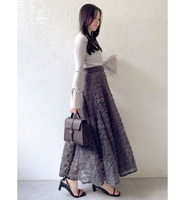 dazzlin「【追加生産分】ヘムレースリブニットトップス」|ニット・セーター|