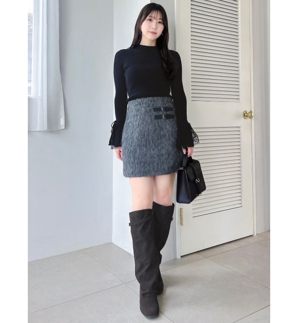 dazzlin「【追加生産分】ヘムレースリブニットトップス」|ニット・セーター|