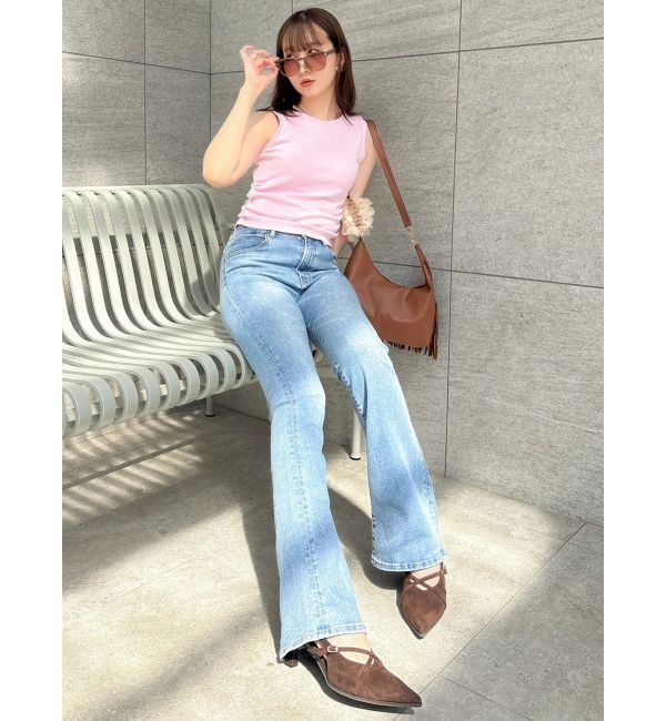 dazzlin「【吉田朱里】涼感加工ギャザーノースリリブトップス」|タンクトップ|