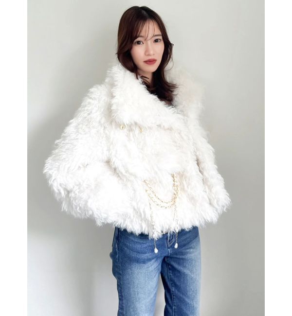 dazzlin「パールチェーンエコファーブルゾン」|ブルゾン・スタジャン|