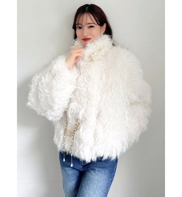 dazzlin「パールチェーンエコファーブルゾン」|ブルゾン・スタジャン|