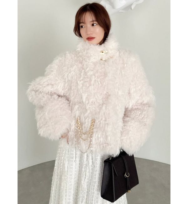 dazzlin「パールチェーンエコファーブルゾン」|ブルゾン・スタジャン|