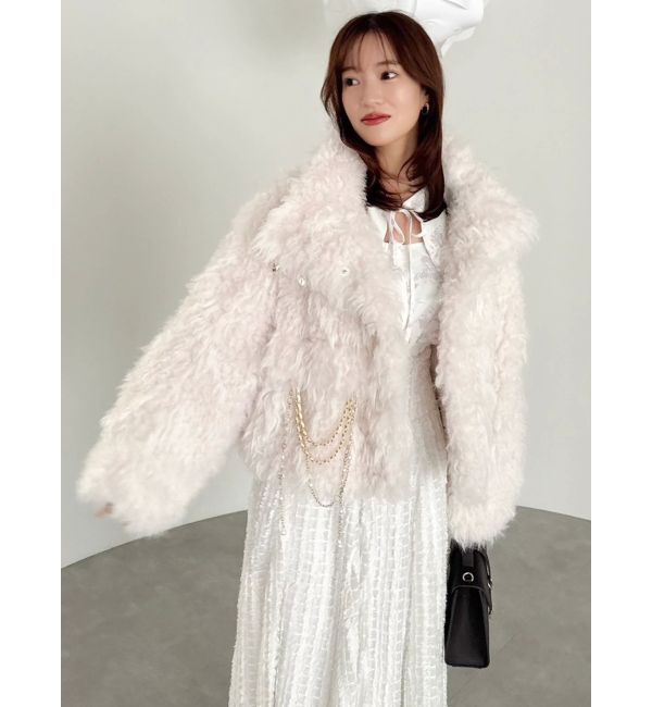 dazzlin「パールチェーンエコファーブルゾン」|ブルゾン・スタジャン|