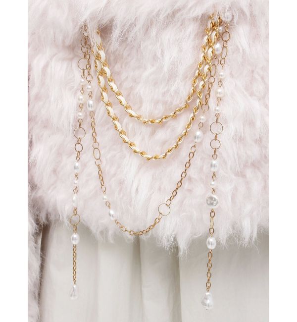 dazzlin「パールチェーンエコファーブルゾン」|ブルゾン・スタジャン|