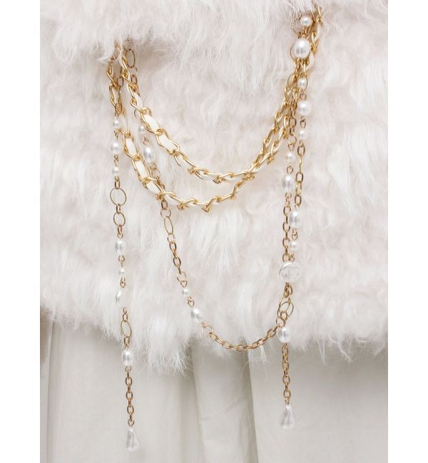 dazzlin「パールチェーンエコファーブルゾン」|ブルゾン・スタジャン|