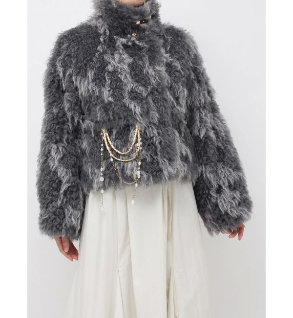 dazzlin「パールチェーンエコファーブルゾン」|ブルゾン・スタジャン|