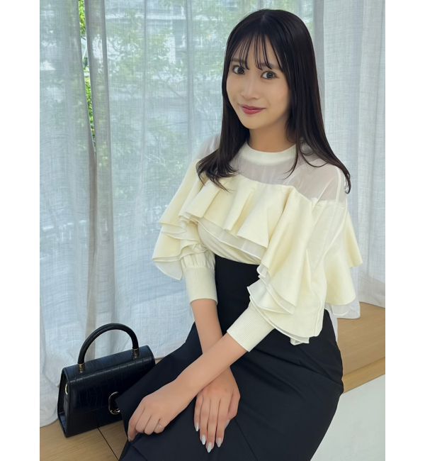 dazzlin「ヨークシアーフリルニットトップス」|ニット・セーター|