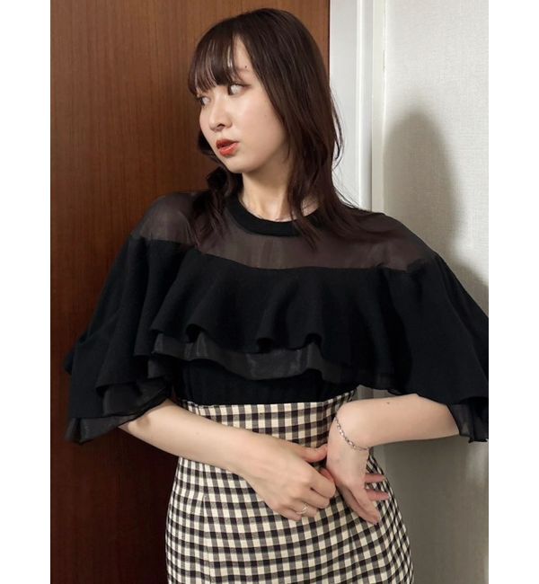 dazzlin「ヨークシアーフリルニットトップス」|ニット・セーター|