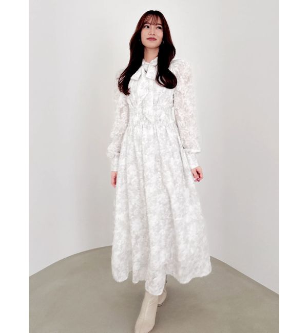 dazzlin「ヘアリーフラワーシフォンワンピース」|ワンピース|