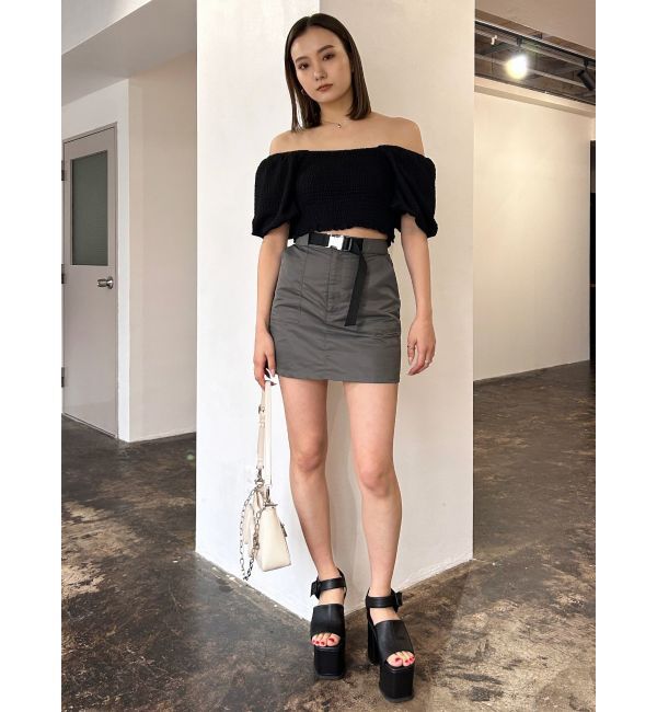 EMODA「ベルトボックスミニスカート」|スカート|