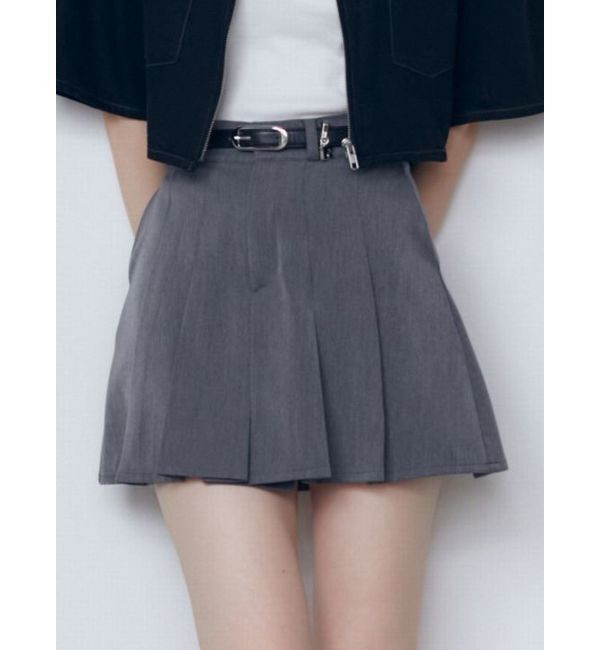 EMODA「チャームベルトプリーツスカート」|スカート|グレー