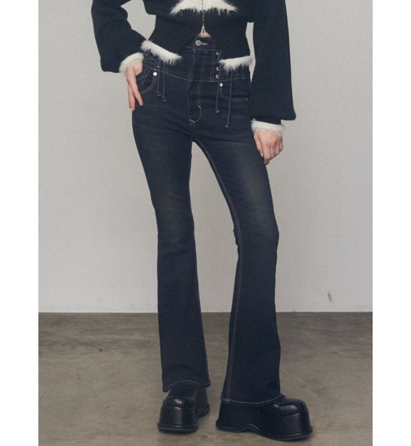 EMODA「レースハンドハイウエストパギンス」|デニム|