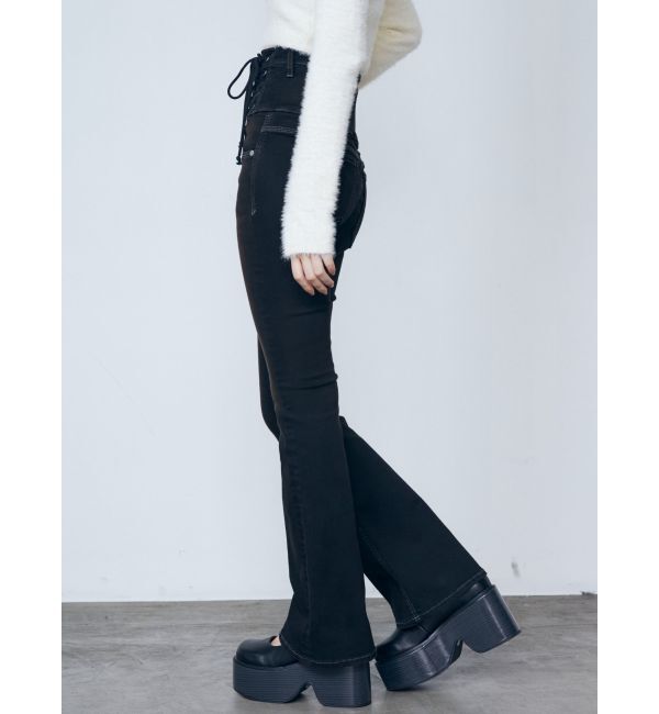 EMODA「レースハンドハイウエストパギンス」|デニム|