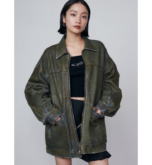 EMODA「ヴィンテージライクオーバーデニムブルゾン」|ブルゾン・スタジャン|