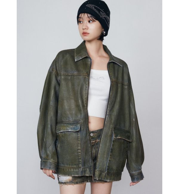 EMODA「ヴィンテージライクオーバーデニムブルゾン」|ブルゾン・スタジャン|
