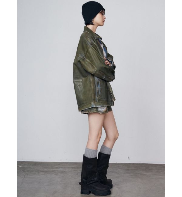 EMODA「ヴィンテージライクオーバーデニムブルゾン」|ブルゾン・スタジャン|