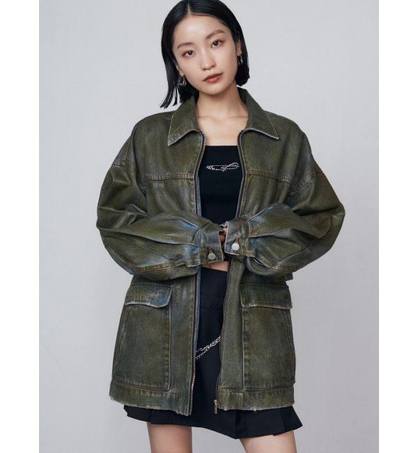 EMODA「ヴィンテージライクオーバーデニムブルゾン」|ブルゾン・スタジャン|