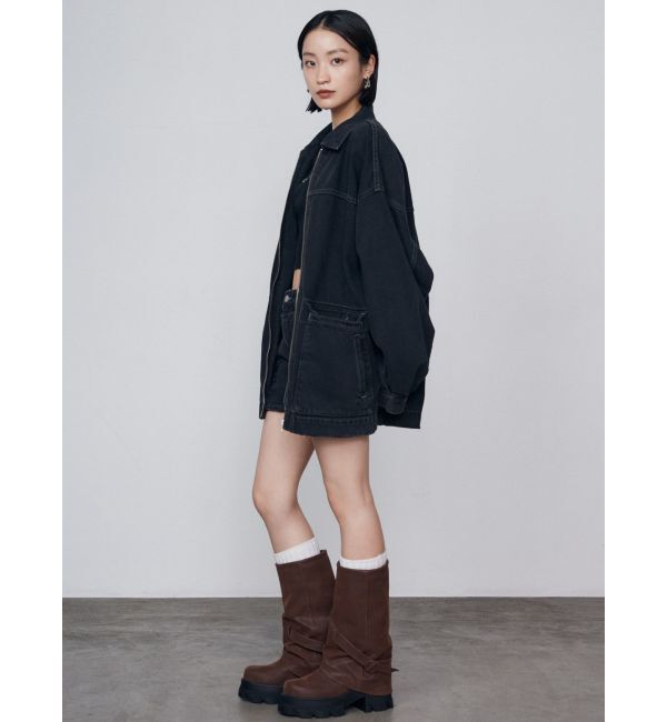 EMODA「ヴィンテージライクオーバーデニムブルゾン」|ブルゾン・スタジャン|