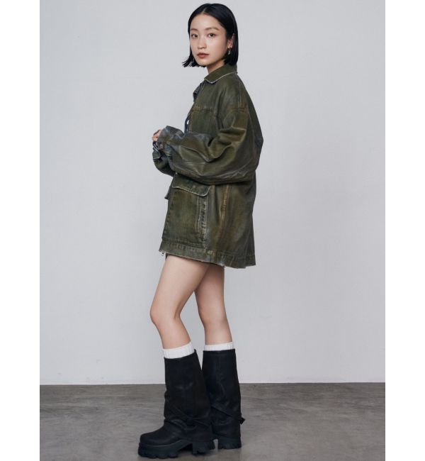 EMODA「ヴィンテージライクオーバーデニムブルゾン」|ブルゾン・スタジャン|