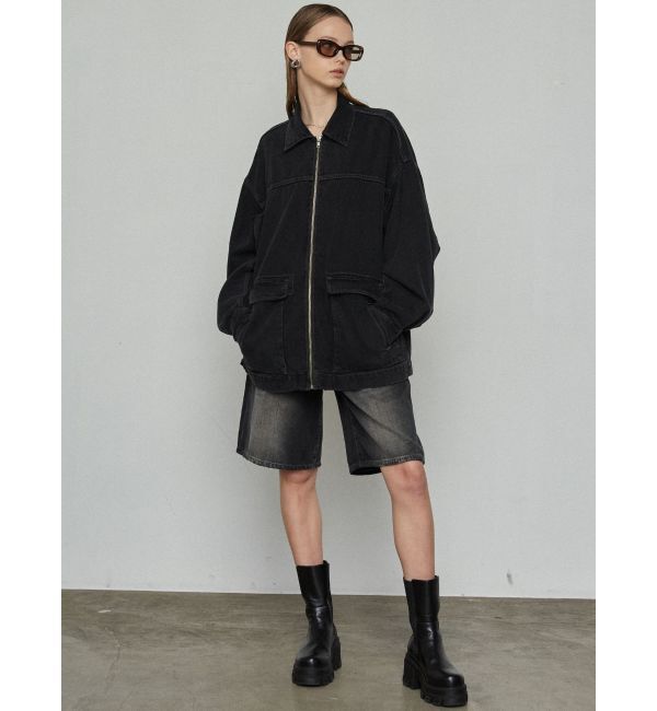 EMODA「ヴィンテージライクオーバーデニムブルゾン」|ブルゾン・スタジャン|