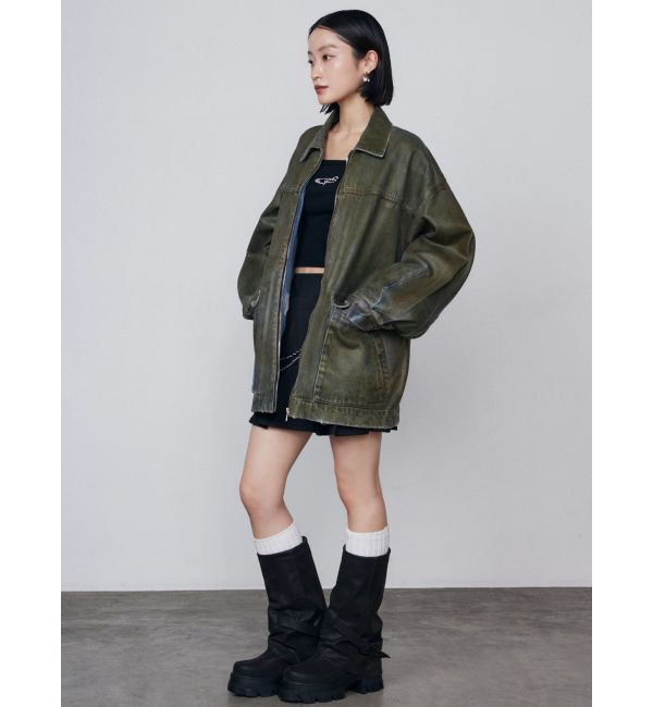 EMODA「ヴィンテージライクオーバーデニムブルゾン」|ブルゾン・スタジャン|