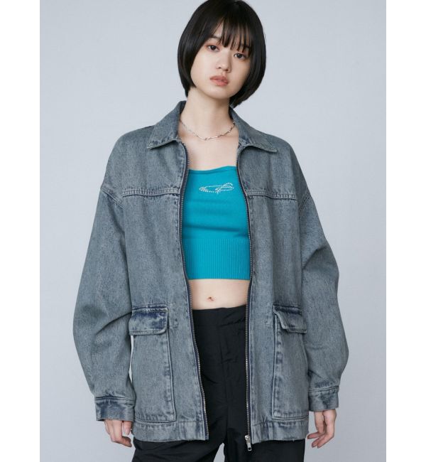 EMODA「ヴィンテージライクオーバーデニムブルゾン」|ブルゾン・スタジャン|