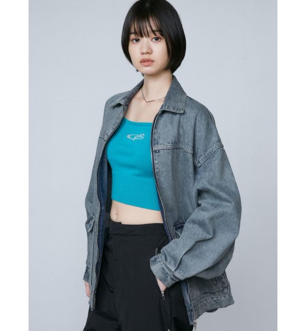 EMODA「ヴィンテージライクオーバーデニムブルゾン」|ブルゾン・スタジャン|