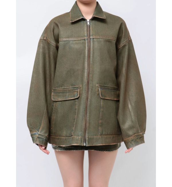 EMODA「ヴィンテージライクオーバーデニムブルゾン」|ブルゾン・スタジャン|