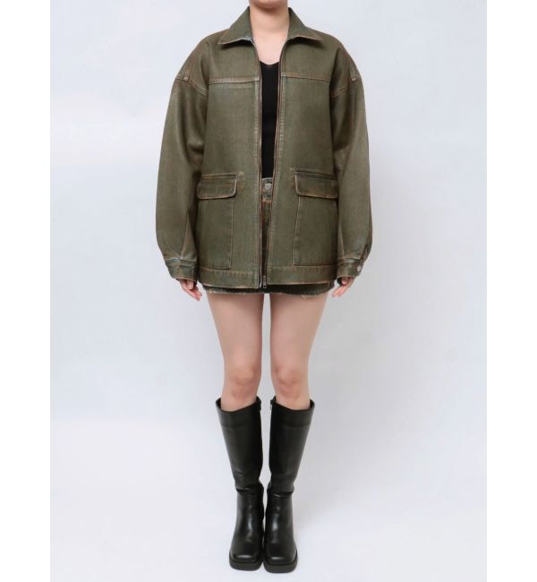 EMODA「ヴィンテージライクオーバーデニムブルゾン」|ブルゾン・スタジャン|