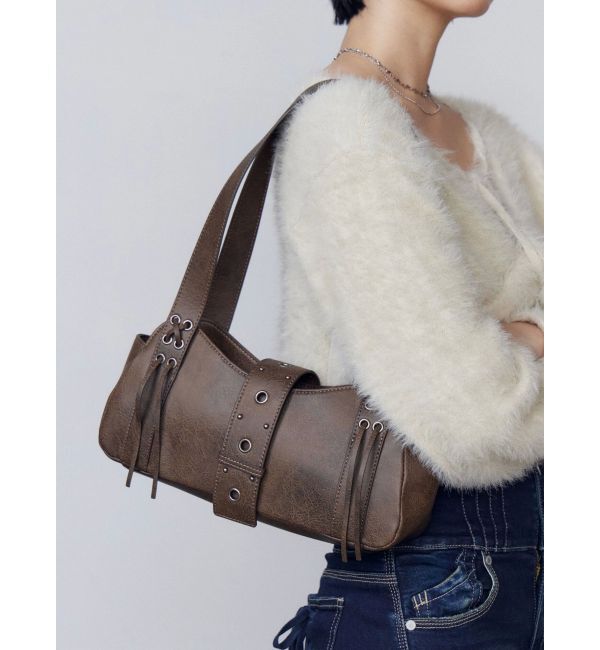 EMODA「ヴィンテージライクアイレットバッグ」|ハンドバッグ|ブラウン