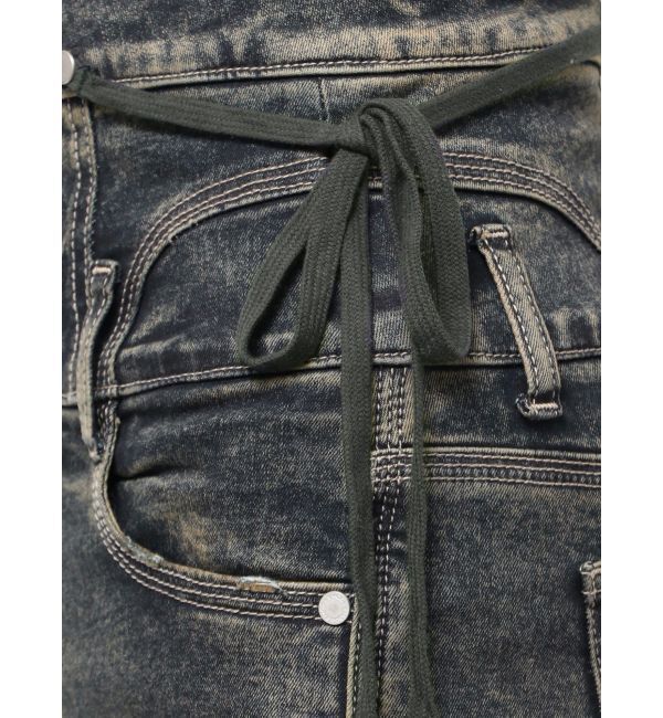 EMODA「リボンハイウエストフレアパギンス」|デニム|